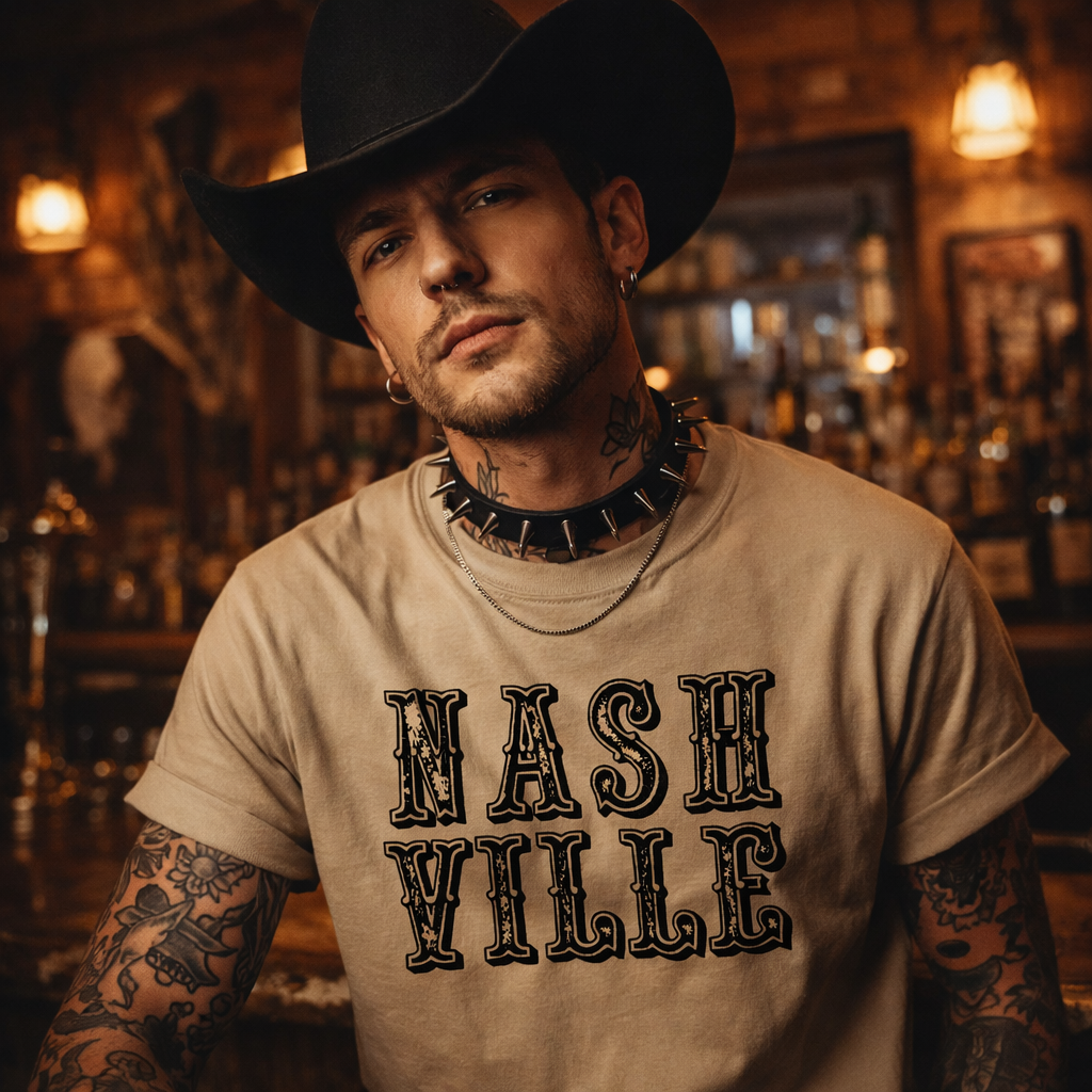 Nashville Tshirt,Country Western Shirts,Vintage Retro T-Shirts - Denoss