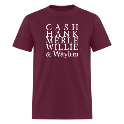 Cash, Willie , Southern ,Hank, Merle ,Waylon Tshirt,Country Music Tshirt