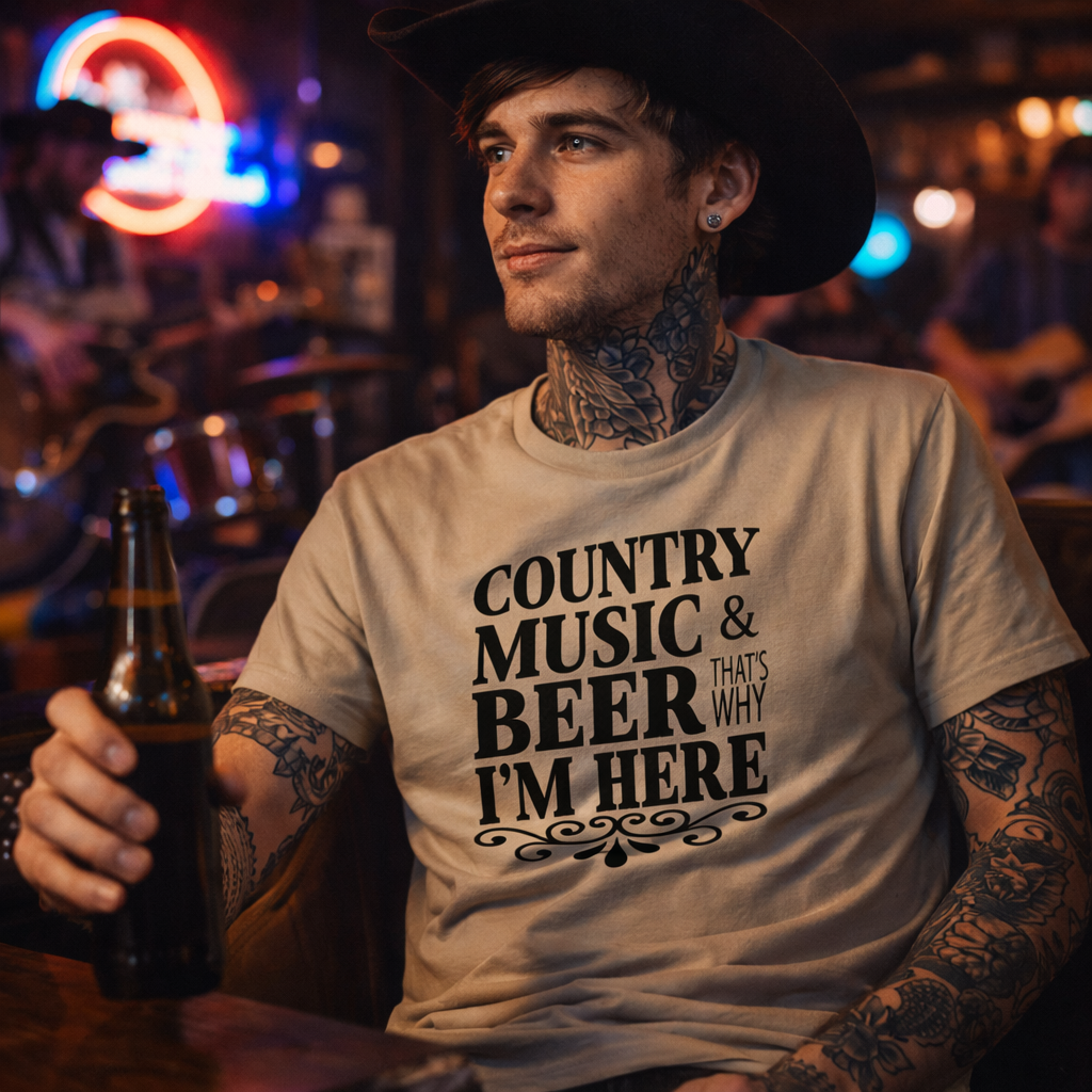 Country Music And Beer That's Why I'm Here,Country Music Fan Tshirt