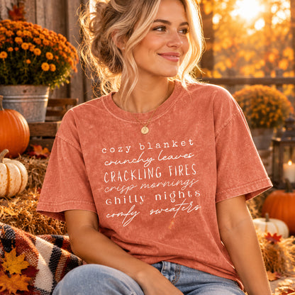 Cozy Fall Shirt, Autumn Vibes Tee, Typography Top, Comfort Colors, Thanksgiving Gift