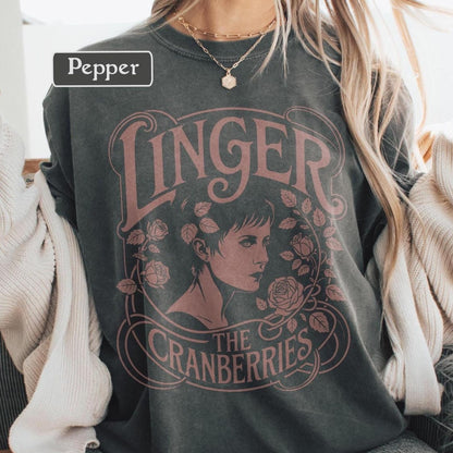 Cranberries Linger Graphic Tee, 90s Band T-Shirt, Alternative Music Shirt, Vintage Style Grunge Band Tee, Retro Relaxed Fit Festival Outfit