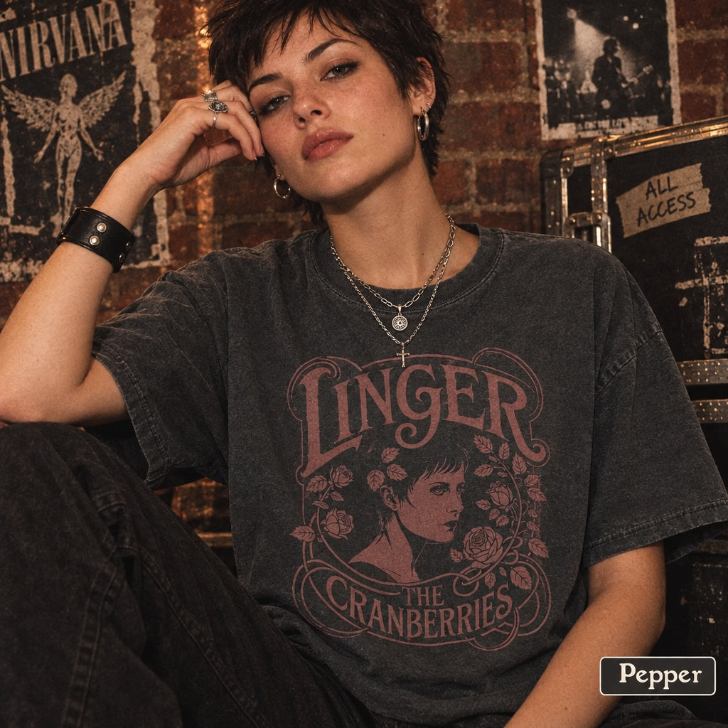 Cranberries Linger Graphic Tee, 90s Band T-Shirt, Alternative Music Shirt, Vintage Style Grunge Band Tee, Retro Relaxed Fit Festival Outfit