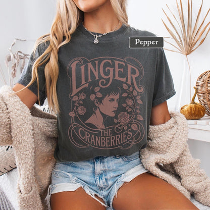 Cranberries Linger Graphic Tee, 90s Band T-Shirt, Alternative Music Shirt, Vintage Style Grunge Band Tee, Retro Relaxed Fit Festival Outfit