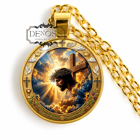 Crown of Thorns Jesus Necklace,Religious Art Gift,Christian Faith  Necklace,Jesus Christ Collectible,Resurrection Commemorative