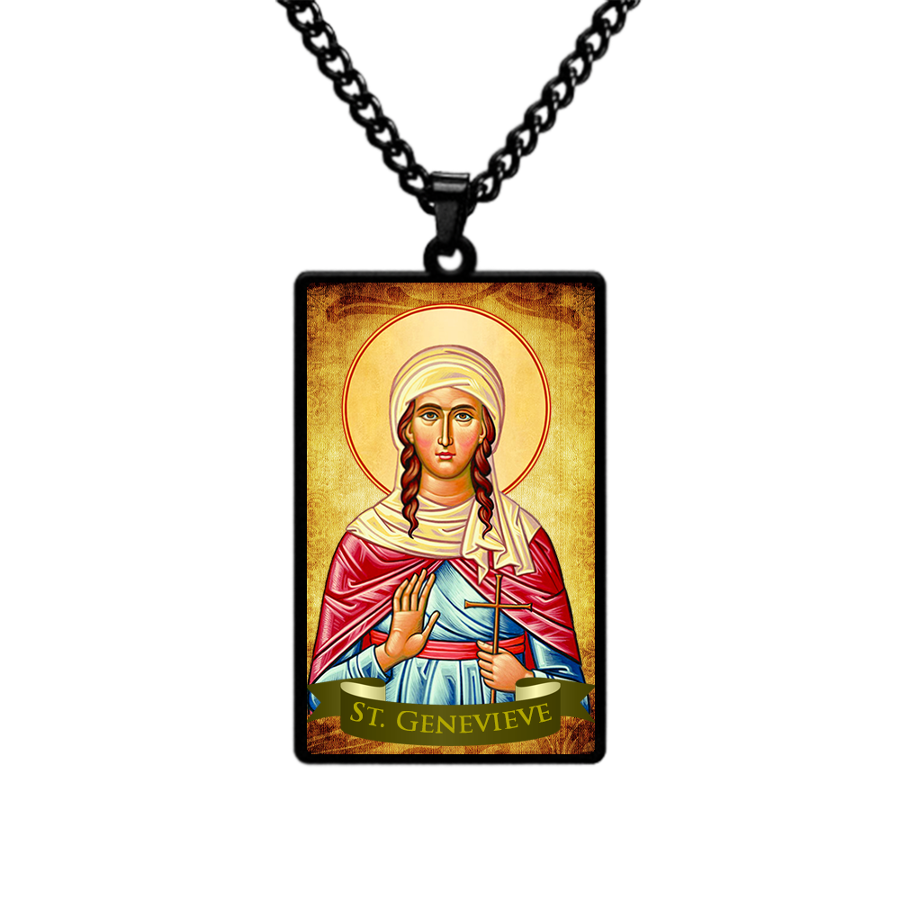 St.Genevieve,Christian necklace,Priest necklace,Saints necklace,Gift necklace