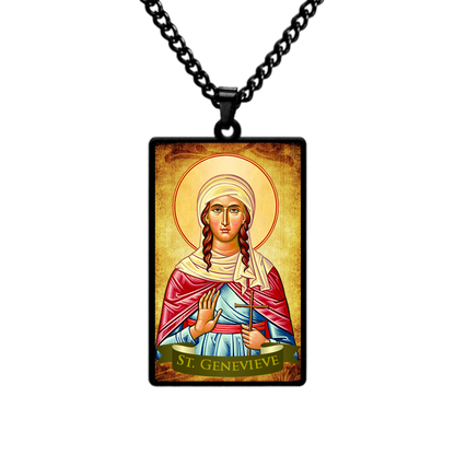 St.Genevieve,Christian necklace,Priest necklace,Saints necklace,Gift necklace