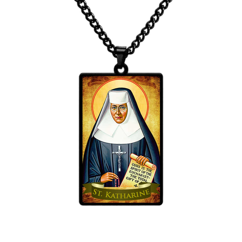 St.Katharine,Christian necklace,Priest necklace,Saints necklace,Gift necklace