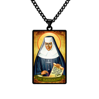 St.Katharine,Christian necklace,Priest necklace,Saints necklace,Gift necklace