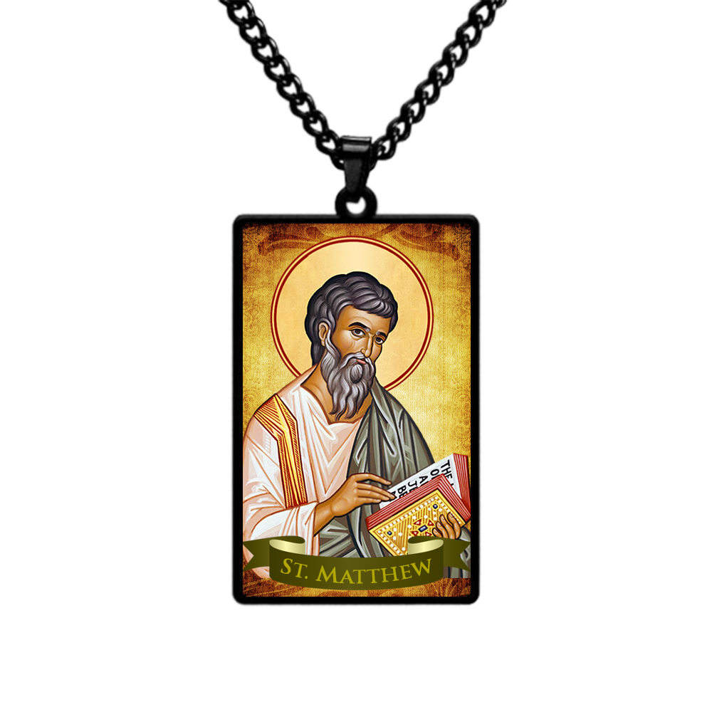 St.Matthew,Christian necklace,Priest necklace,Saints necklace,Gift necklace