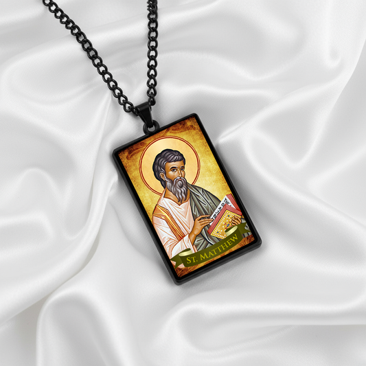St.Matthew,Christian necklace,Priest necklace,Saints necklace,Gift necklace