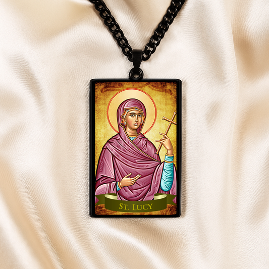 St.Lucy,Christian necklace,Priest necklace,Saints necklace,Gift necklace