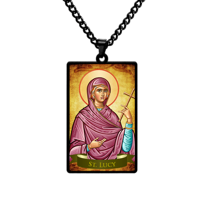 St.Lucy,Christian necklace,Priest necklace,Saints necklace,Gift necklace