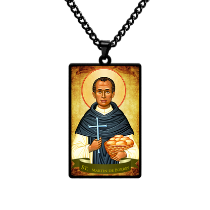 St.Martin de Porres,Christian necklace,Priest necklace,Saints necklace,Gift necklace