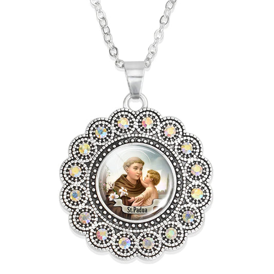 St.Padua necklace,Christian choker necklace,Christmas Gift