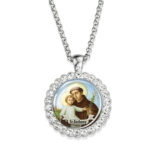 St.Anthony Necklace,Christian Necklace,Religious Jewelry