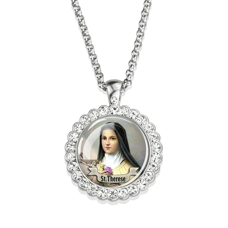 St.Therese Necklace,Christian Necklace,Religious Jewelry