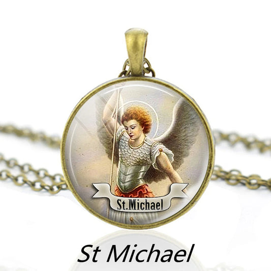 St.Michael Pendant Necklace,Christian Necklace,Religious Jewelry