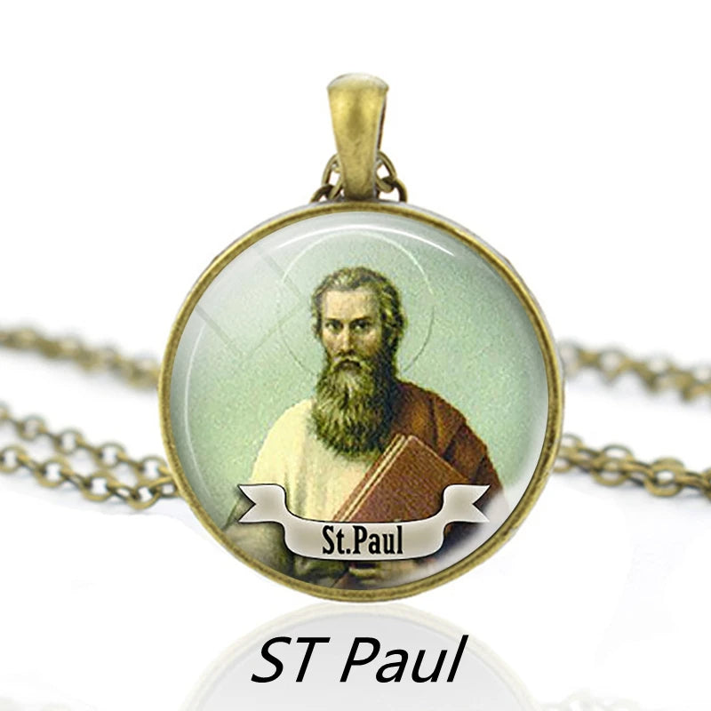 St.Paul Pendant Necklace,Christian Necklace,Religious Jewelry