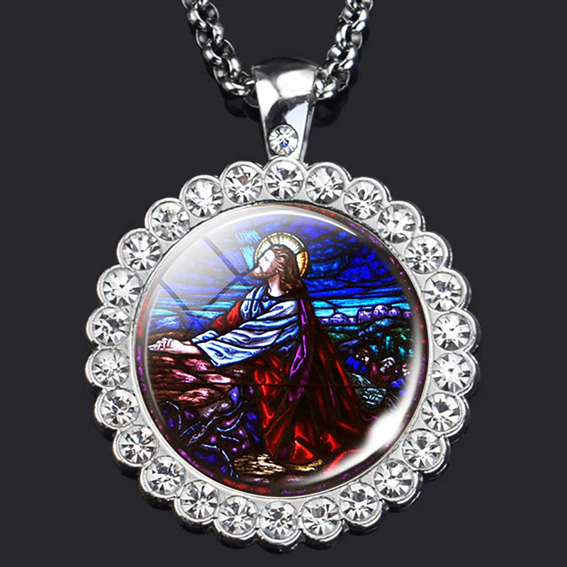 Jesus Christ Praying Christian necklace,Priest necklace,Gift necklace