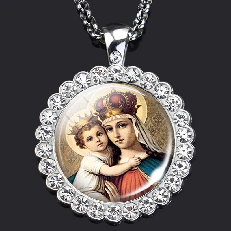 Madonna and Child Necklace Botticelli Renaissance Art Christian necklace,Priest necklace,Gift necklace