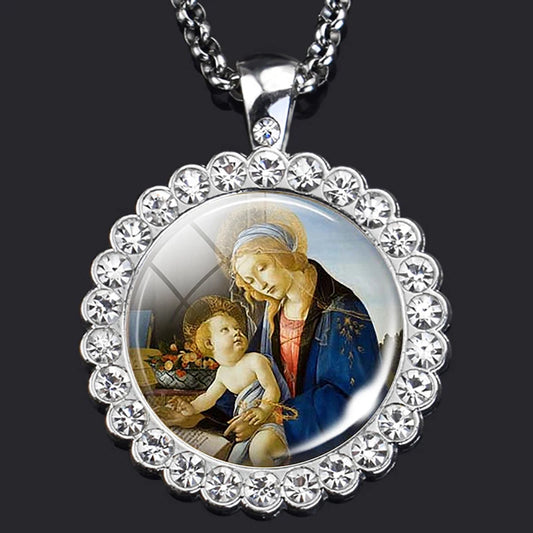 St.Mary and Jesus Christian necklace,Priest necklace,Gift necklace