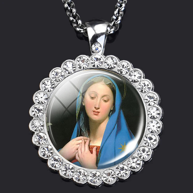Virgin Mary Christian necklace,Priest necklace,Gift necklace