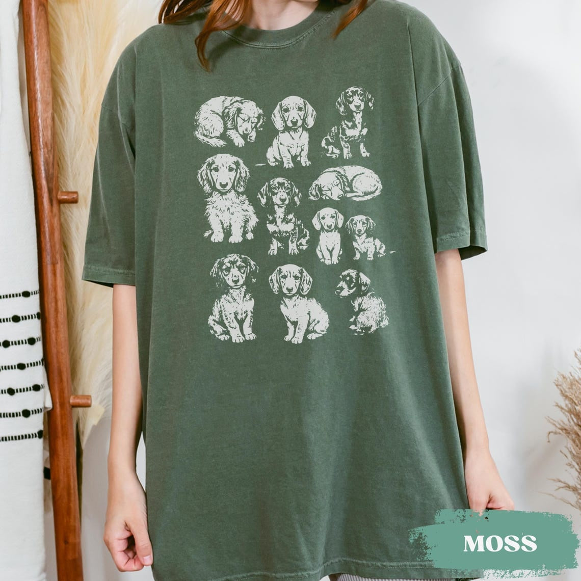 Dachshund 90s Vintage Tattoo Style Tshirt, Retro Y2k Daschund Shirt, Dog Lovers Gift,