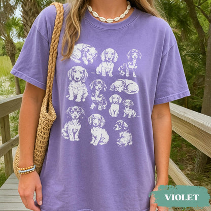 Dachshund 90s Vintage Tattoo Style Tshirt, Retro Y2k Daschund Shirt, Dog Lovers Gift,