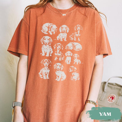 Dachshund 90s Vintage Tattoo Style Tshirt, Retro Y2k Daschund Shirt, Dog Lovers Gift,