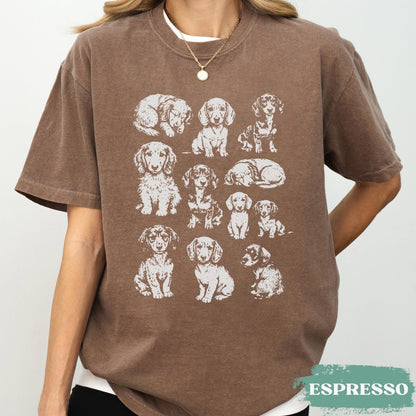 Dachshund 90s Vintage Tattoo Style Tshirt, Retro Y2k Daschund Shirt, Dog Lovers Gift,