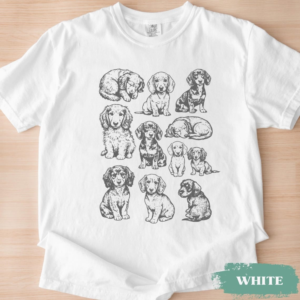 Dachshund 90s Vintage Tattoo Style Tshirt, Retro Y2k Daschund Shirt, Dog Lovers Gift,