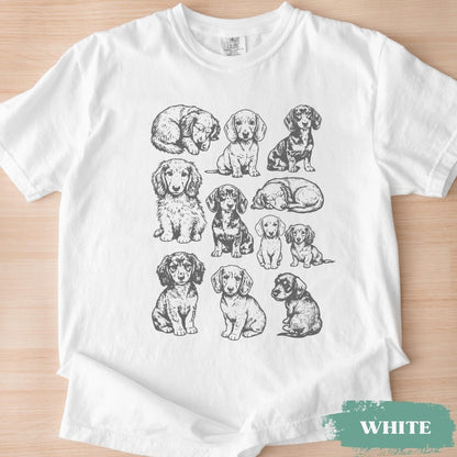 Dachshund 90s Vintage Tattoo Style Tshirt, Retro Y2k Daschund Shirt, Dog Lovers Gift,