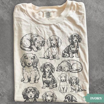 Dachshund 90s Vintage Tattoo Style Tshirt, Retro Y2k Daschund Shirt, Dog Lovers Gift,