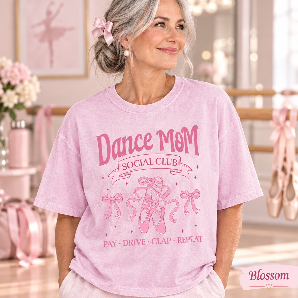 Dance Mom Social Club Shirt, Dance Competition Season Tee, Pay Drive Clap Repeat T-shirt, Ballerina Mama Gift, Ballet Recital Mom tshirt