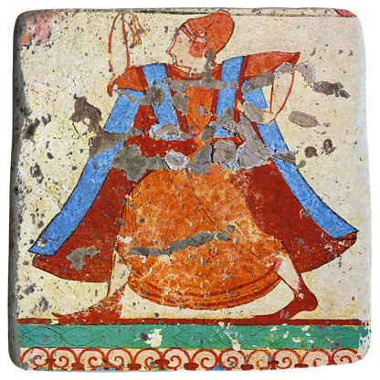 Etruscan Dancer with Tutulus Fresco on Stone