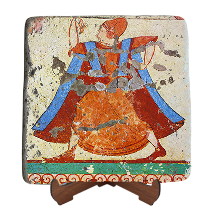 Etruscan Dancer with Tutulus Fresco on Stone
