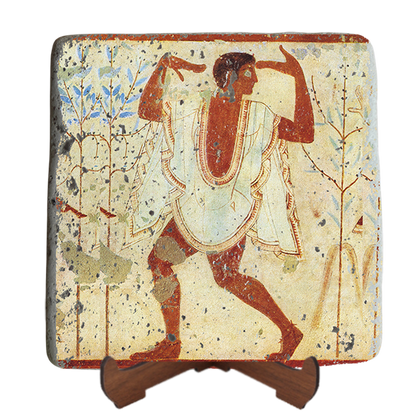 Etruscan Dancer wearing Tebenna Fresco on Stone