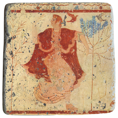 Etruscan Latin Dancer Fresco on Stone