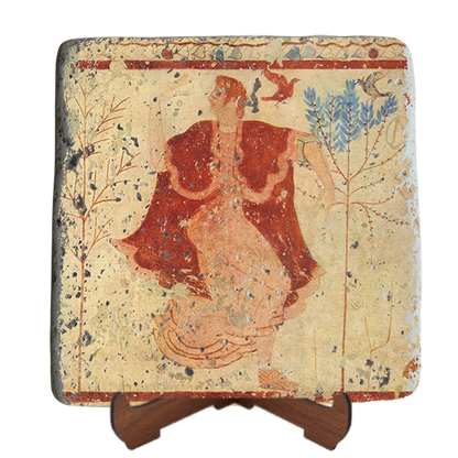 Etruscan Latin Dancer Fresco on Stone