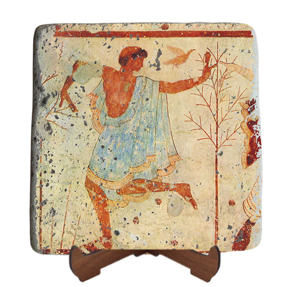 Etruscan Dancer Fresco on Stone