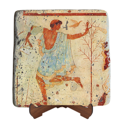 Etruscan Dancer Fresco on Stone
