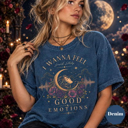 Dark Romance Shirt, Celestial Woman Graphic Tee, Moon And Roses T-Shirt, Alternative Aesthetic Shirt, Gothic Floral Gift