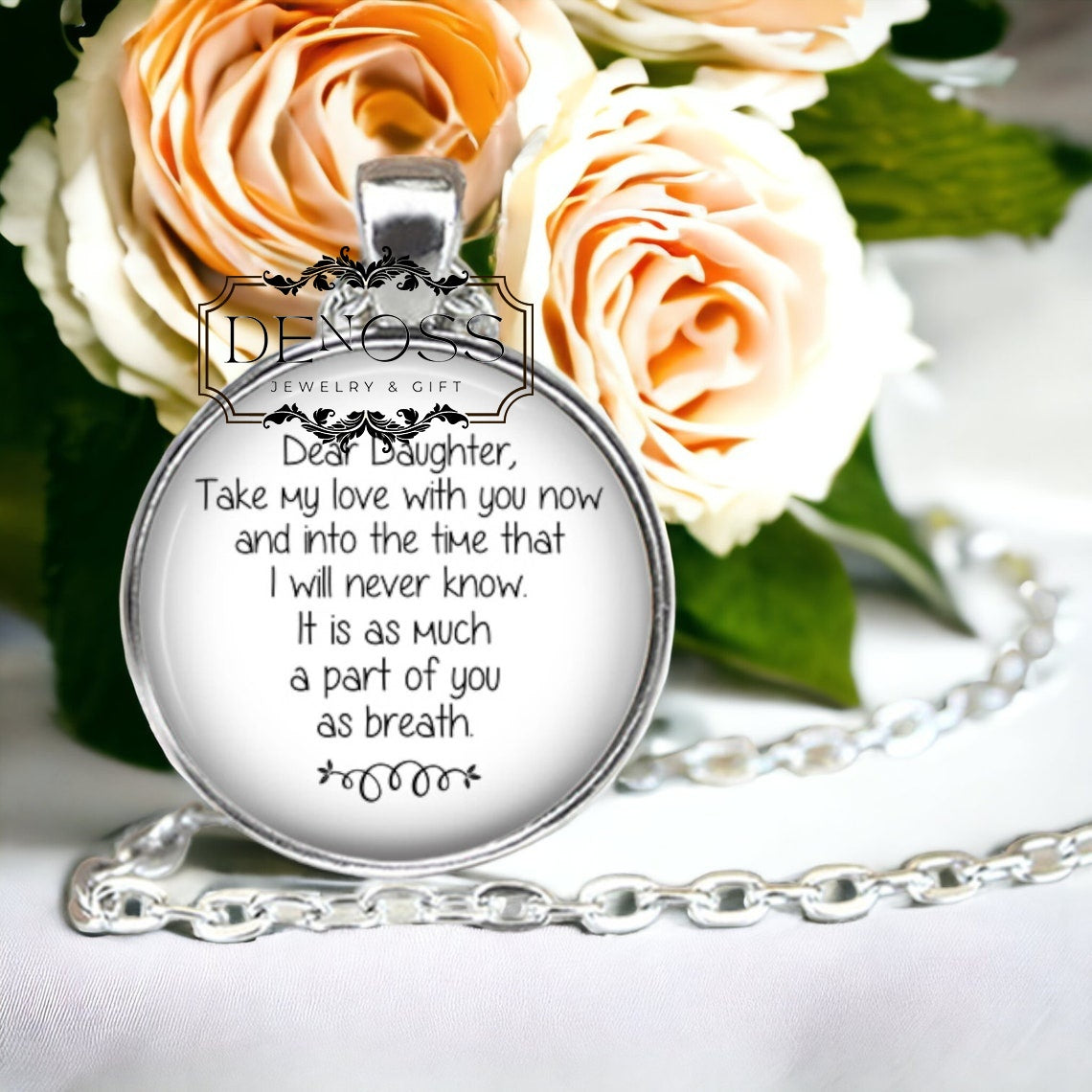 Dear Daughter Pendant Necklace,Sentimental Gift for New Beginnings