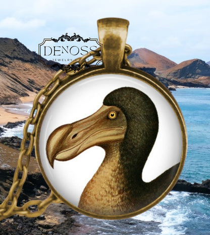 Dodo Bird Pendant Necklace,Extinction Botanical Jewelry,Wildlife Necklace,East Africa,Mauritius,Didus ineptus