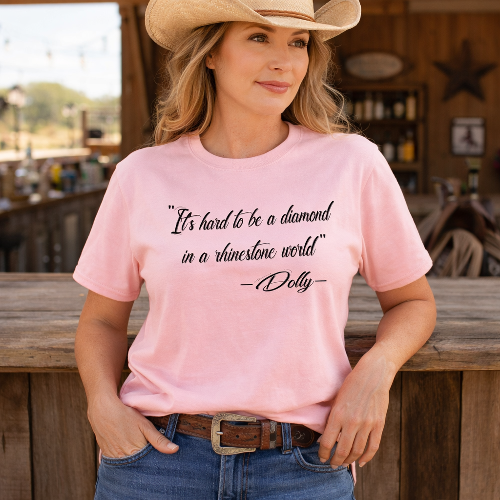 Dolly Parton tshirt,It's Hard To Be a Diamond in a Rhinestone World,Country Music tshirt