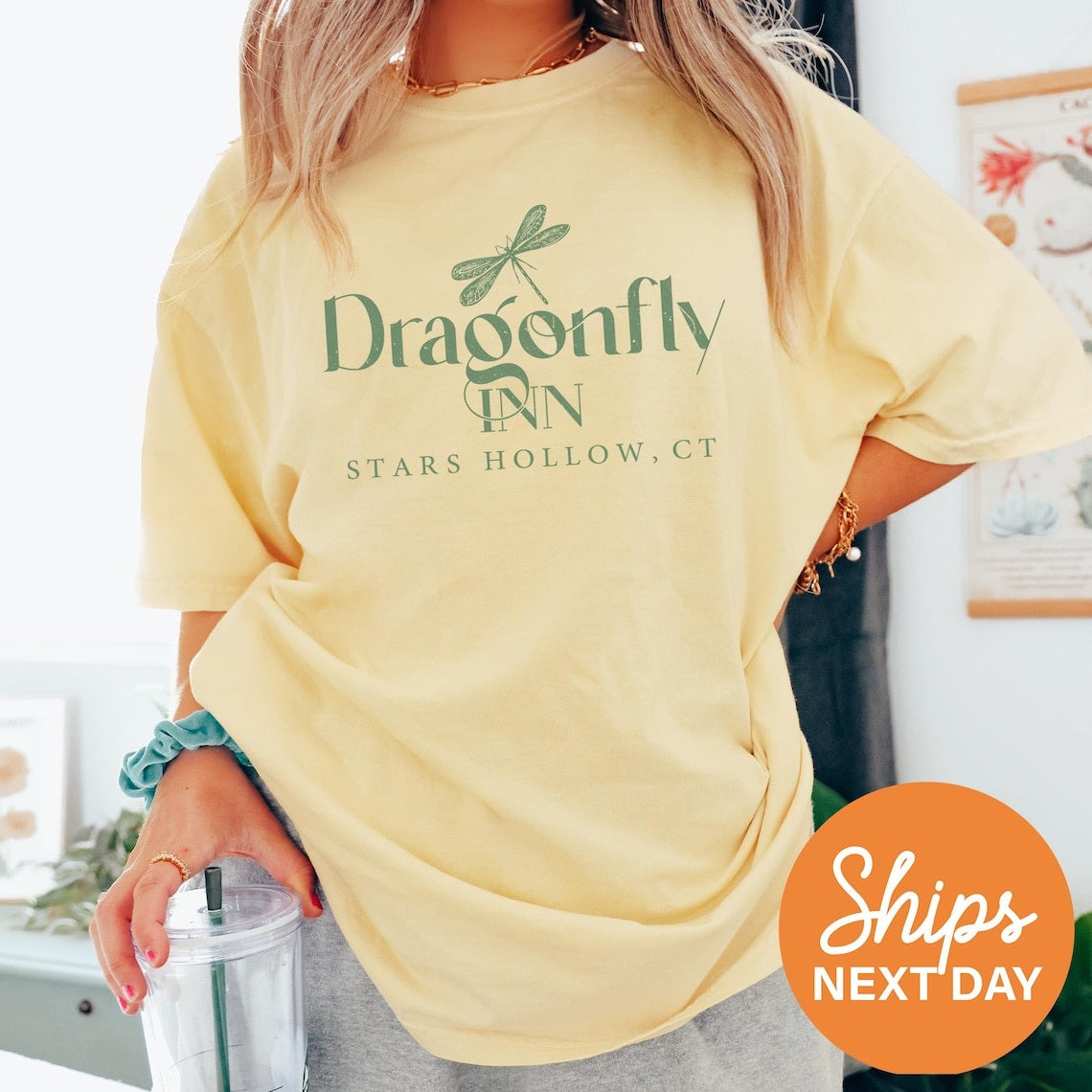Dragonfly Inn Shirt, Stars Hollow Shirt, Cute Shirts for Women, Gift for Her, Trendy Shirts, Nostalgia Shirt, Fall Shirt, Autumn Shirt