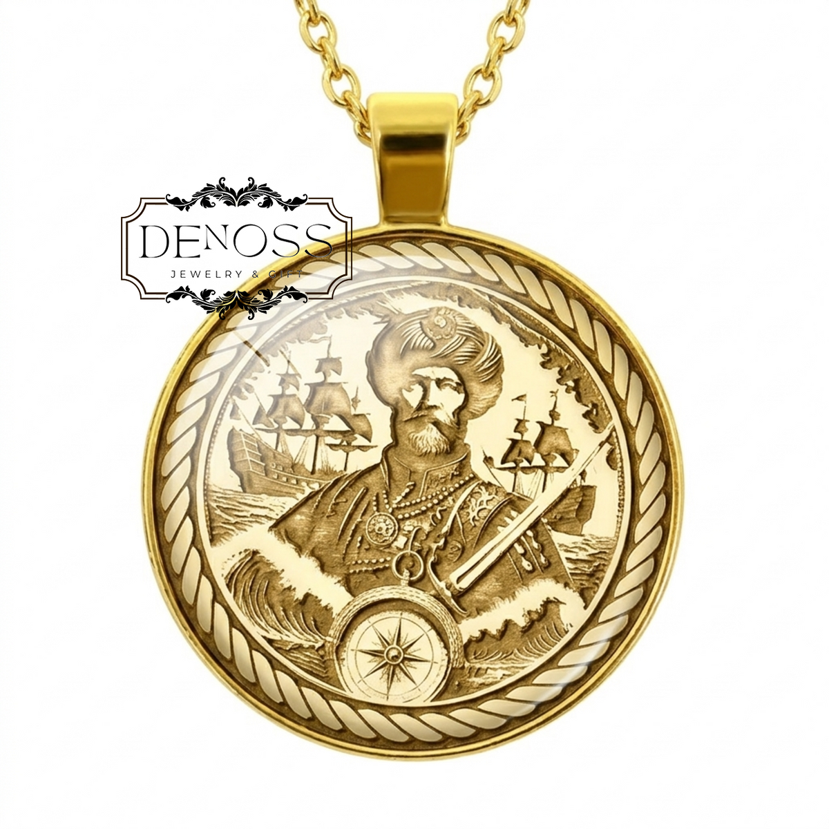 Dragut Turgut Reis Pendant Ottoman Corsair Admiral Necklace