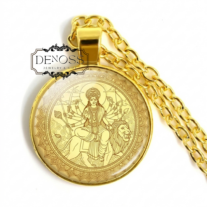Durga Pendant Necklace,Hindu Goddess Jewelry
