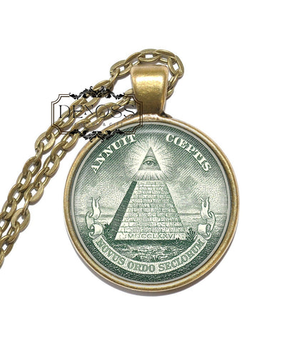 EYE OF PROVIDENCE Necklace,Symbol,Eye of God,All-seing,Rays of Light,Glory,Divine,Art Pendant Necklace,Glass Pendant