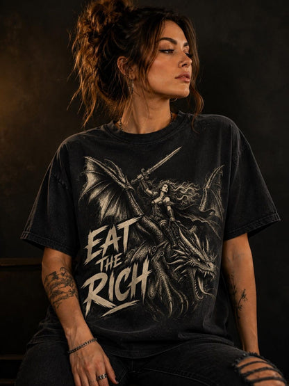 Eat The Rich Dragon Shirt, Whimsigoth Clothing Dragon Shirt, Eat The Rich Shirt, Dark Fantasy Shirt, Medieval Shirt ,Whimsigoth Medieval Gift
